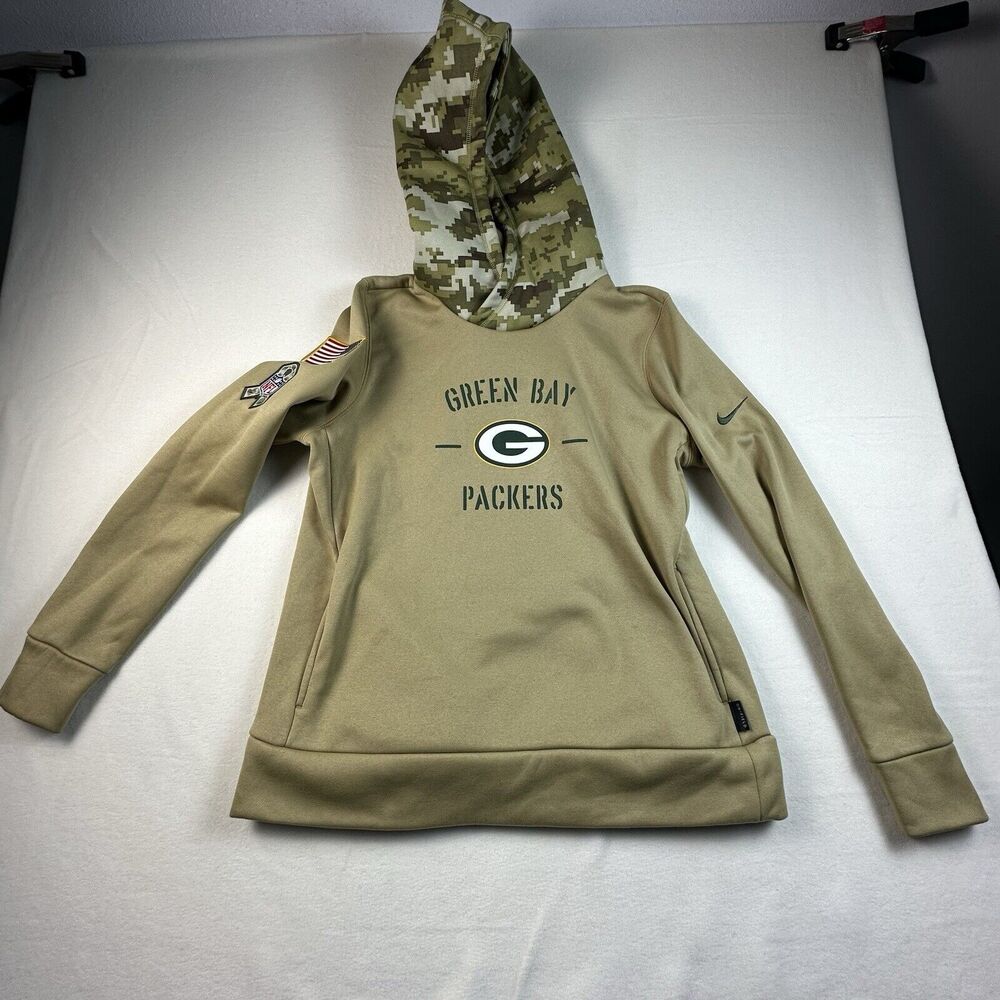 Nike OnField Hoodie Womens Large Green NFL Greenbay Packers Salute To Service